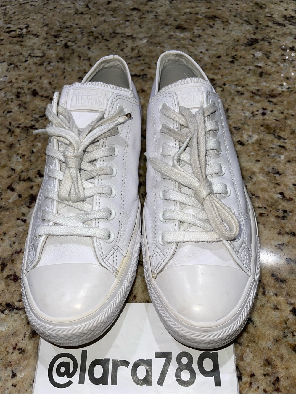 White Leather Low Top Converse